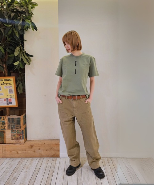 Romon(ロマン)の「Romon Organic Cotton T-shirts(Romon×2)(Tシャツ/カットソー・レディース・カーキ系1/ライトオリーブ/ダークネイビー/ブラック・M/XL/L)」の12枚目の写真