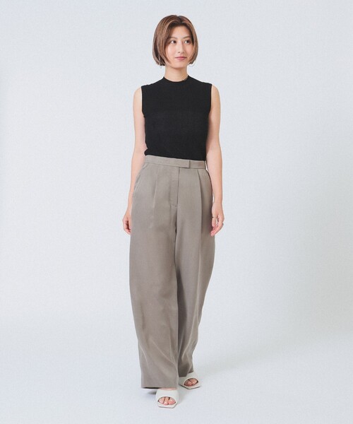 Demi-Luxe BEAMS(デミルクス ビームス)の「1タック フィブリル パンツ(その他パンツ・レディース・チャコールグレー/ブラウン系その他3・36/38)」の1枚目の写真