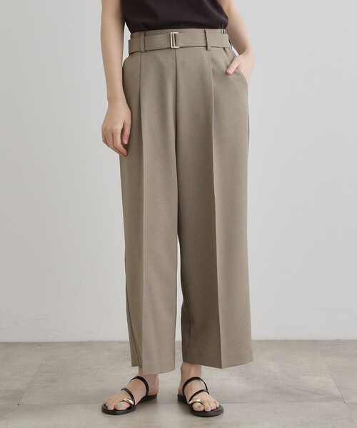 grove（グローブ）の「【夏に嬉しい機能付き】リネンライクベルトワイドパンツ（その他パンツ・レディース・カーキ/ブラック/チャコール/ベージュ・03/02/01/04/05）」の9枚目の写真