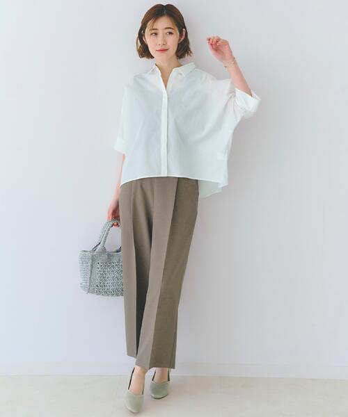 grove（グローブ）の「【夏に嬉しい機能付き】リネンライクベルトワイドパンツ（その他パンツ・レディース・カーキ/ブラック/チャコール/ベージュ・03/02/01/04/05）」の12枚目の写真