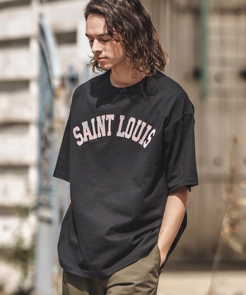 SAINT LAURENT ロコフリントクルネックTシャツ 615522YBSO2 9744 mt9727- プリントTビッグ_Saint Louis Tシャツ（Tシャツ