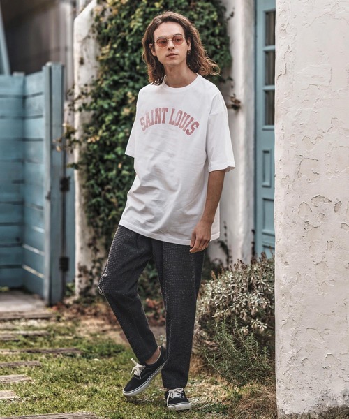 CAMBIO(カンビオ)の「mt9727- プリントTビッグ_Saint Louis Tシャツ(Tシャツ/カットソー・メンズ・ホワイト/ブラック/グレー・S/M/L/XL)」の14枚目の写真