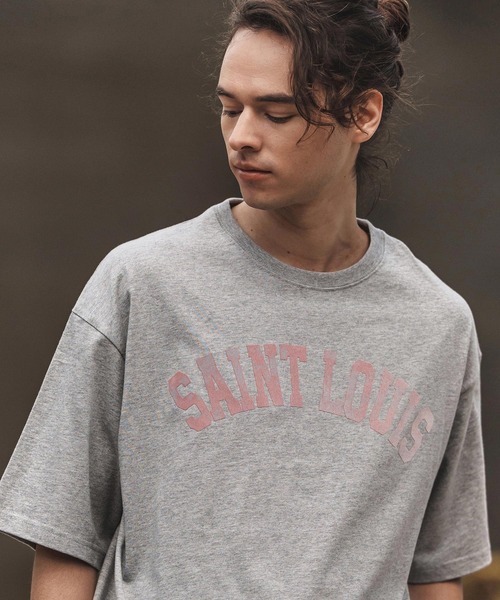 CAMBIO(カンビオ)の「mt9727- プリントTビッグ_Saint Louis Tシャツ(Tシャツ/カットソー・メンズ・ホワイト/ブラック/グレー・S/M/L/XL)」の17枚目の写真
