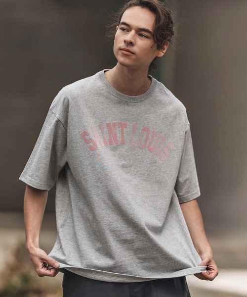 CAMBIO(カンビオ)の「mt9727- プリントTビッグ_Saint Louis Tシャツ(Tシャツ/カットソー・メンズ・ホワイト/ブラック/グレー・S/M/L/XL)」の18枚目の写真