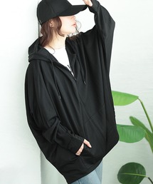 GOLDJAPAN（ゴールドジャパン）の「UVカット＆接触冷感ストレッチ鹿の子ドルマンZIPパーカー【大きいサイズ対応】（パーカー）」