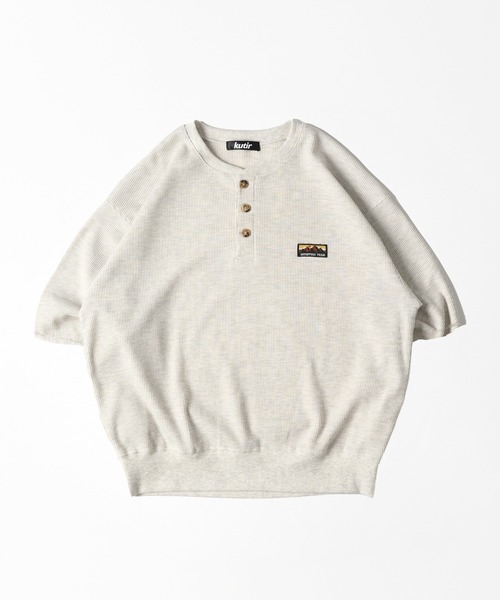 kutir(クティール)の「HENRY NECK PIGMENT PROCESSIN THERMAL TEE/ヘンリーネックピグメント加工サーマルTEE(Tシャツ/カットソー・メンズ・ブラック/ネイビー/杢グレー・MEDIUM/LARGE)」の3枚目の写真