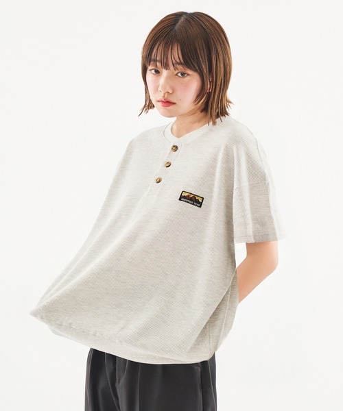 kutir(クティール)の「HENRY NECK PIGMENT PROCESSIN THERMAL TEE/ヘンリーネックピグメント加工サーマルTEE(Tシャツ/カットソー・メンズ・ブラック/ネイビー/杢グレー・MEDIUM/LARGE)」の5枚目の写真