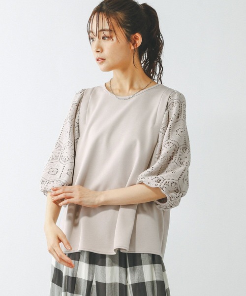 applek7様確認用ページです セール】なめらかタッチ袖レースT6分袖/289389（Tシャツ