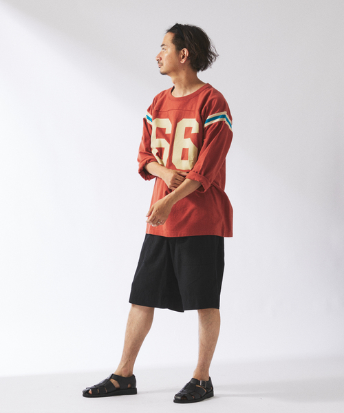 JOURNAL STANDARD relume（ジャーナルスタンダード　レリューム）の「MASON / メイソン 別注 フットボールTシャツ（Tシャツ/カットソー・メンズ・チョコ/ホワイト/ブラックミックス・MEDIUM/LARGE）」の5枚目の写真