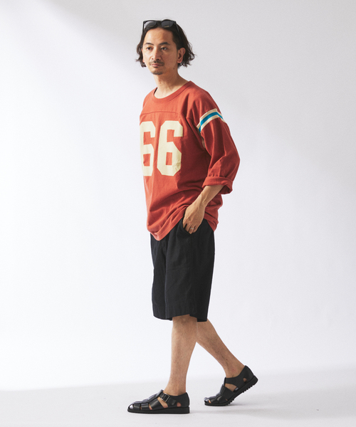 JOURNAL STANDARD relume（ジャーナルスタンダード　レリューム）の「MASON / メイソン 別注 フットボールTシャツ（Tシャツ/カットソー・メンズ・チョコ/ホワイト/ブラックミックス・MEDIUM/LARGE）」の6枚目の写真