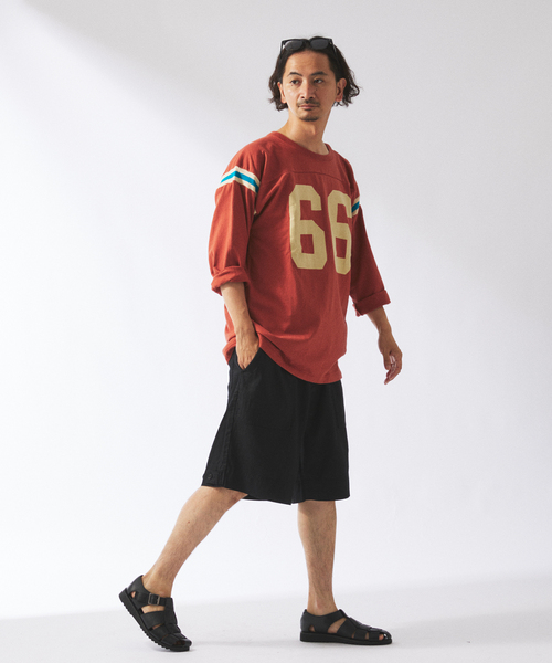 JOURNAL STANDARD relume（ジャーナルスタンダード　レリューム）の「MASON / メイソン 別注 フットボールTシャツ（Tシャツ/カットソー・メンズ・チョコ/ホワイト/ブラックミックス・MEDIUM/LARGE）」の9枚目の写真