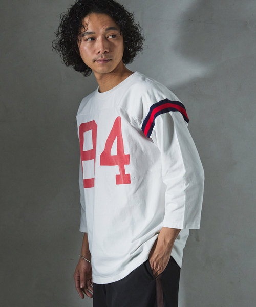 JOURNAL STANDARD relume（ジャーナルスタンダード　レリューム）の「MASON / メイソン 別注 フットボールTシャツ（Tシャツ/カットソー・メンズ・チョコ/ホワイト/ブラックミックス・MEDIUM/LARGE）」の21枚目の写真