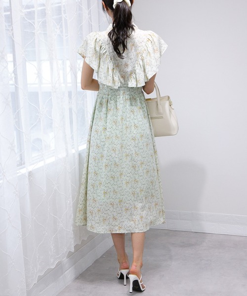 花柄★ラッフル★コットン★シルク★ワンピース★ ERDEM ERDEM アーデム ワンピース ブランド Printed cotton 925244
