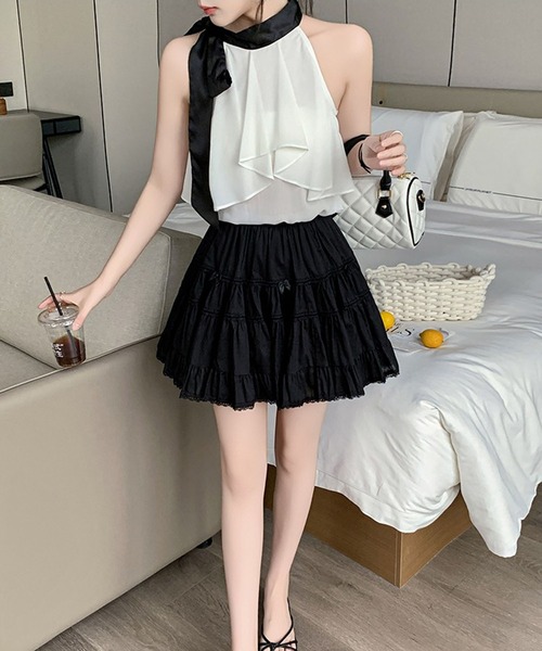 leune(ルネ)の「メニーミニリボンティアードスカート(スカート・レディース・ブラック/ホワイト・FREE)」の13枚目の写真