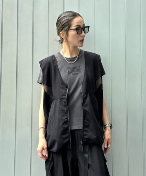 WHITELAND(ホワイトランド)の「WHITELAND/ホワイトランド/NYLON VEST(ベスト・レディース・ブラック・F)」の1枚目の写真