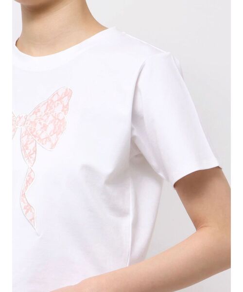 CALNAMUR（カルナムール）の「RIBBON ASSORT TEE/リボンアソートTシャツ（Tシャツ/カットソー・レディース・その他2/オフホワイト/ブラック/アイボリー・FREE）」の16枚目の写真