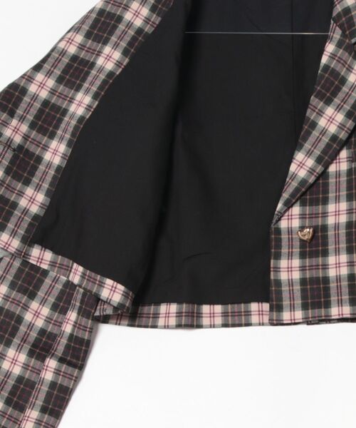 HOOK(フック)の「【HOOK】for girls チュールリボン付きチェック柄ジャケット(テーラードジャケット・レディース・グリーン/ブラック・LARGE/MEDIUM/SMALL)」の19枚目の写真