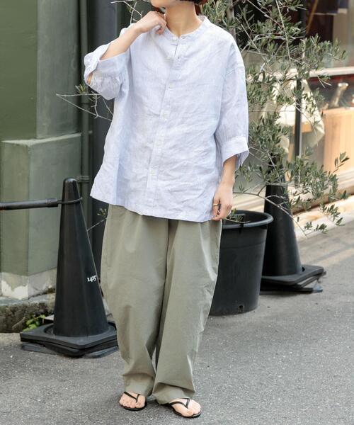 FORK&SPOON（フォークアンドスプーン）の「FORK&SPOON　コットンリネンギャザースリーブシャツ（シャツ/ブラウス・レディース・ストライプ/チャコールグレー/ブラック系その他/ナチュラル・1）」の11枚目の写真