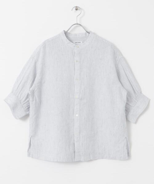 FORK&SPOON（フォークアンドスプーン）の「FORK&SPOON　コットンリネンギャザースリーブシャツ（シャツ/ブラウス・レディース・ストライプ/チャコールグレー/ブラック系その他/ナチュラル・1）」の13枚目の写真