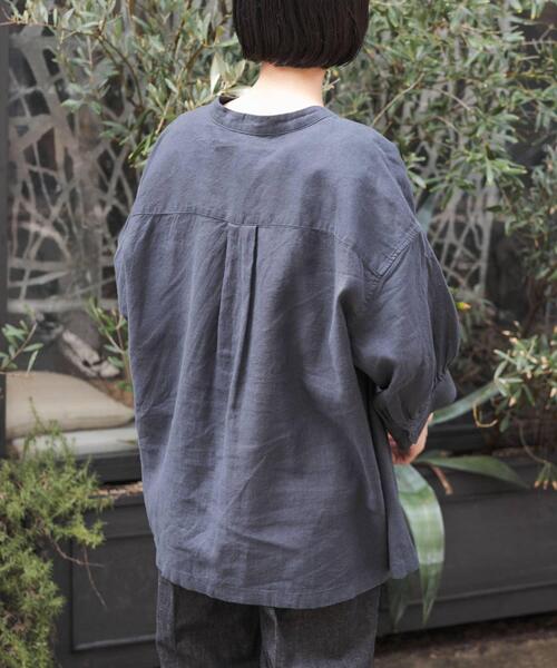FORK&SPOON（フォークアンドスプーン）の「FORK&SPOON　コットンリネンギャザースリーブシャツ（シャツ/ブラウス・レディース・ストライプ/チャコールグレー/ブラック系その他/ナチュラル・1）」の17枚目の写真