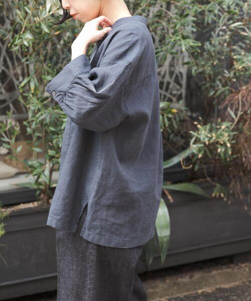 FORK&SPOON（フォークアンドスプーン）の「FORK&SPOON　コットンリネンギャザースリーブシャツ（シャツ/ブラウス・レディース・ストライプ/チャコールグレー/ブラック系その他/ナチュラル・1）」の19枚目の写真