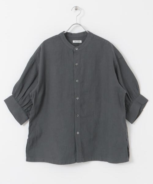 FORK&SPOON（フォークアンドスプーン）の「FORK&SPOON　コットンリネンギャザースリーブシャツ（シャツ/ブラウス・レディース・ストライプ/チャコールグレー/ブラック系その他/ナチュラル・1）」の21枚目の写真