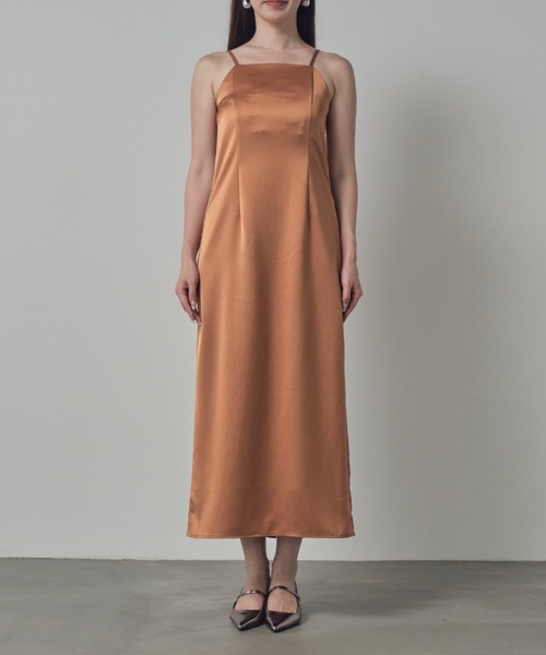 サテンミニマルドレス / satin minimal dress（ドレス）｜ANDRESD