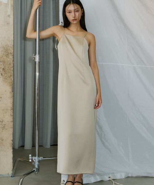 サテンミニマルドレス / satin minimal dress（ドレス）｜ANDRESD