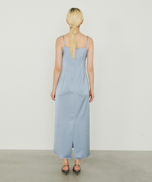 andresd サテンミニマルドレス マキシ丈　ブルー andresd サテンミニマルドレス マキシ丈 ブルー サテンミニマルドレス