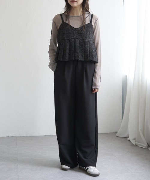 VENCEEXCHANGE(ヴァンスエクスチェンジ)の「サマーツイードプリーツキャミソール(シャツ/ブラウス・レディース・グレー/ブラック/アイボリー/ブラウン・FREE)」の10枚目の写真