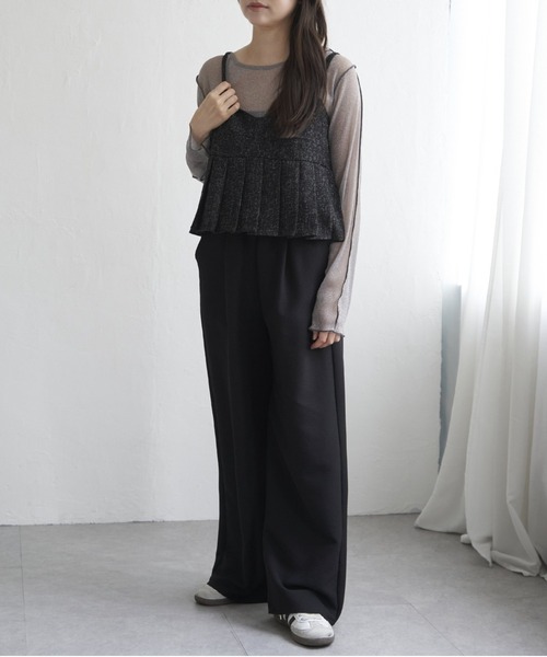 VENCEEXCHANGE(ヴァンスエクスチェンジ)の「サマーツイードプリーツキャミソール(シャツ/ブラウス・レディース・グレー/ブラック/アイボリー/ブラウン・FREE)」の8枚目の写真