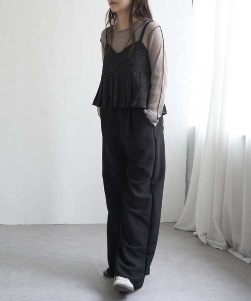 VENCEEXCHANGE(ヴァンスエクスチェンジ)の「サマーツイードプリーツキャミソール(シャツ/ブラウス・レディース・グレー/ブラック/アイボリー/ブラウン・FREE)」の9枚目の写真