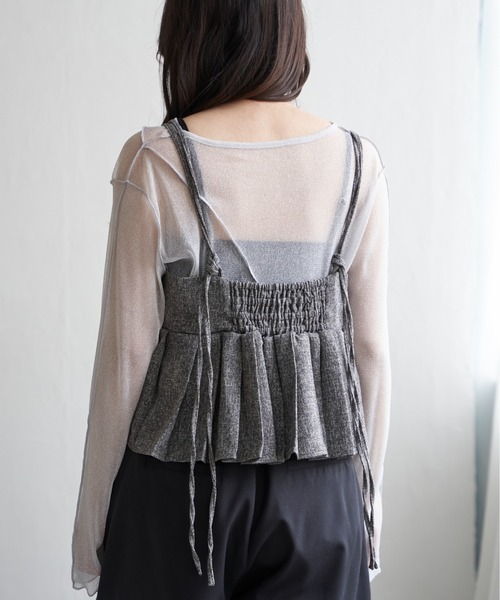 VENCEEXCHANGE(ヴァンスエクスチェンジ)の「サマーツイードプリーツキャミソール(シャツ/ブラウス・レディース・グレー/ブラック/アイボリー/ブラウン・FREE)」の15枚目の写真