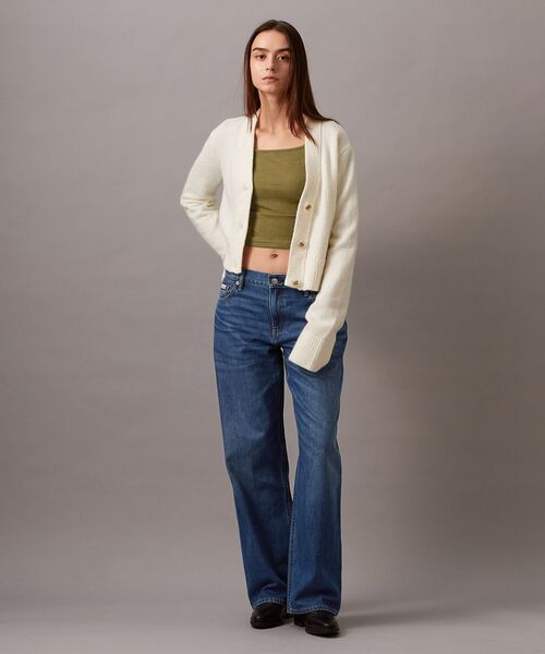 Calvin Klein(カルバン・クライン)の「クラシック トラッカー Vネックカーディガン(カーディガン/ボレロ・レディース・アイボリー/ブラック/イエロー系その他・S/M/XS)」の8枚目の写真