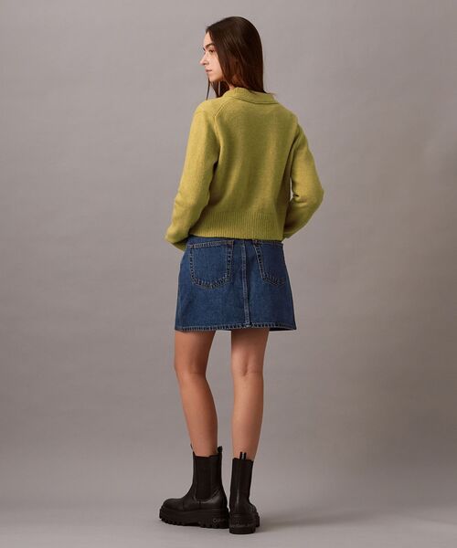 Calvin Klein(カルバン・クライン)の「クラシック トラッカー Vネックカーディガン(カーディガン/ボレロ・レディース・アイボリー/ブラック/イエロー系その他・S/M/XS)」の12枚目の写真
