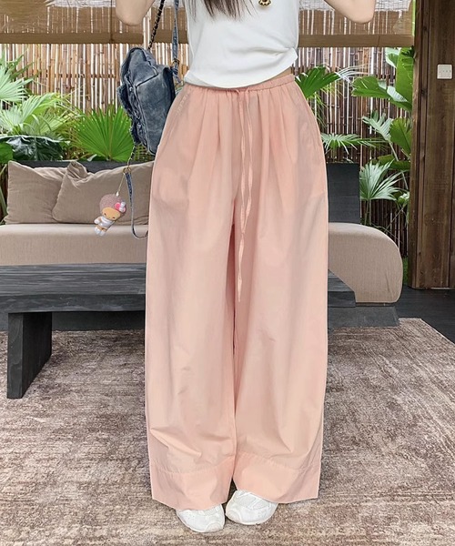 aimoha(アイモハ)の「ギャザーイージーワイドパンツ(その他パンツ・レディース・ブラック/ライトブルー/グリーン/ピンク/ホワイト・MEDIUM)」の5枚目の写真