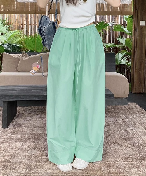 aimoha(アイモハ)の「ギャザーイージーワイドパンツ(その他パンツ・レディース・ブラック/ライトブルー/グリーン/ピンク/ホワイト・MEDIUM)」の2枚目の写真