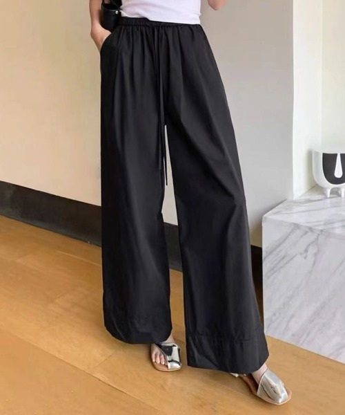 aimoha(アイモハ)の「ギャザーイージーワイドパンツ(その他パンツ・レディース・ブラック/ライトブルー/グリーン/ピンク/ホワイト・MEDIUM)」の3枚目の写真