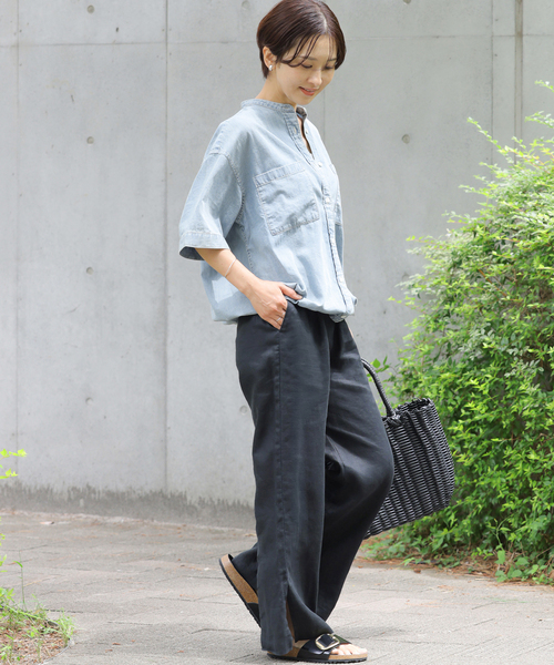 JOURNAL STANDARD relume(ジャーナルスタンダード レリューム)の「《追加2》麻スリットイージーパンツ(その他パンツ・レディース・ブラウン/ベージュ/オレンジ/ブラック/ライトブルー・36/38)」の7枚目の写真