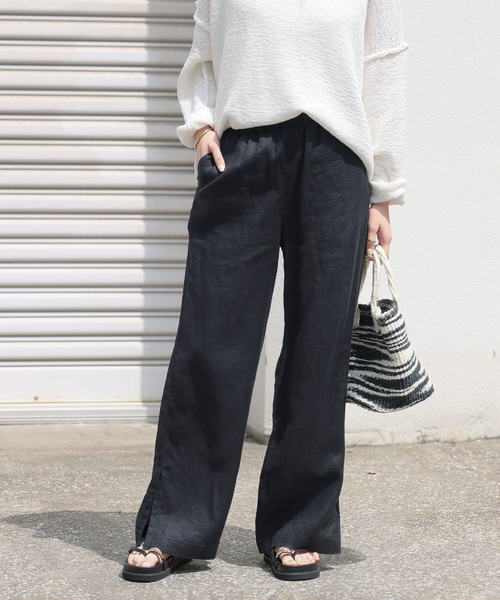 JOURNAL STANDARD relume(ジャーナルスタンダード レリューム)の「《追加2》麻スリットイージーパンツ(その他パンツ・レディース・ブラウン/ベージュ/オレンジ/ブラック/ライトブルー・36/38)」の15枚目の写真