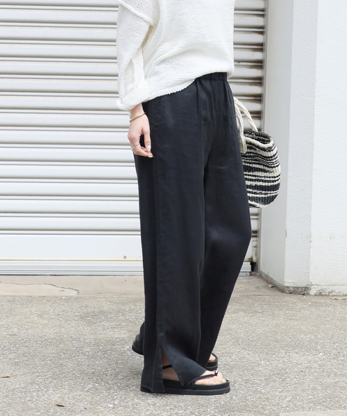 JOURNAL STANDARD relume(ジャーナルスタンダード レリューム)の「《追加2》麻スリットイージーパンツ(その他パンツ・レディース・ブラウン/ベージュ/オレンジ/ブラック/ライトブルー・36/38)」の16枚目の写真