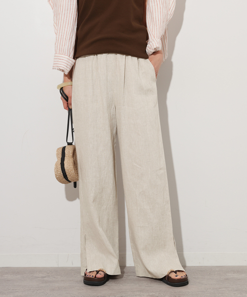 JOURNAL STANDARD relume(ジャーナルスタンダード レリューム)の「《追加2》麻スリットイージーパンツ(その他パンツ・レディース・ブラウン/ベージュ/オレンジ/ブラック/ライトブルー・36/38)」の11枚目の写真