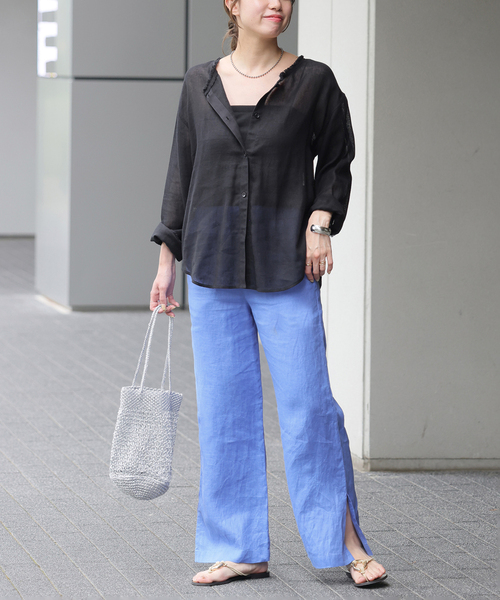 JOURNAL STANDARD relume(ジャーナルスタンダード レリューム)の「《追加2》麻スリットイージーパンツ(その他パンツ・レディース・ブラウン/ベージュ/オレンジ/ブラック/ライトブルー・36/38)」の20枚目の写真