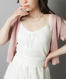 カップ付きキャミソール/ビッグリボン/レース