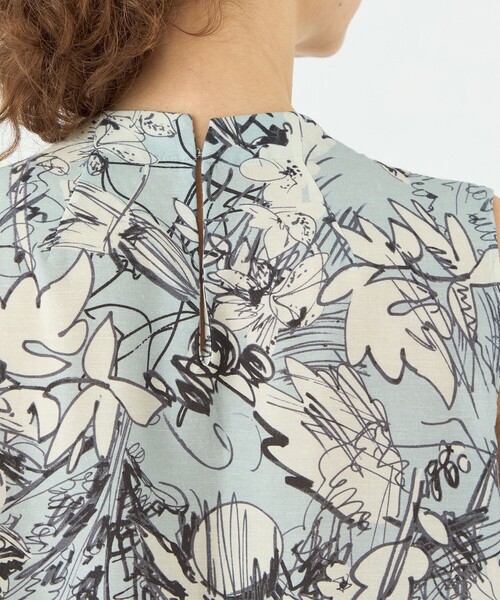 セール】トードリリープリント タック＆ギャザーワンピース