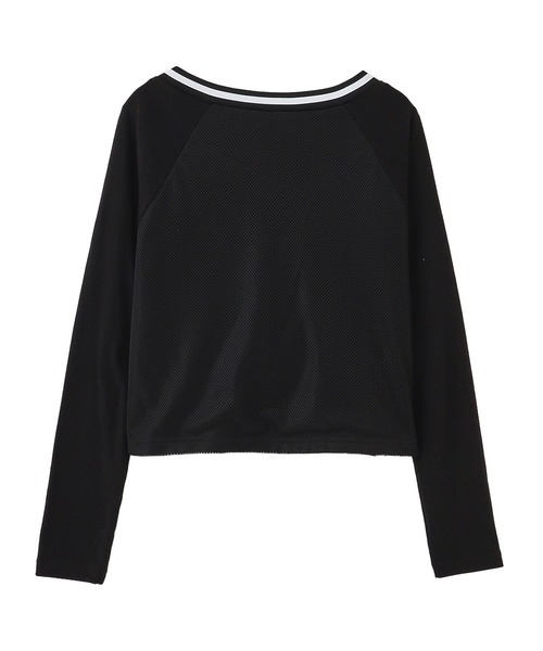 X-girl(エックスガール)の「MESH PANELED L/S COMPACT TOP(Tシャツ/カットソー・レディース・オリーブ/ブラック・S/M)」の3枚目の写真