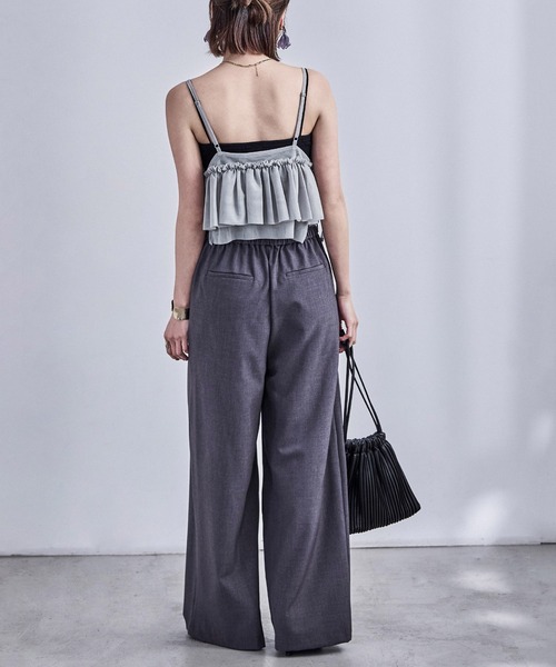 Fashion Letter（ファッションレター）の「アシメフリル チュールビスチェ（キャミソール・レディース・ブラック/アイボリー/グレー/レッド・M）」の22枚目の写真