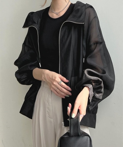 CADBURY（キャドバリー）の「ｼｱｰﾊﾟｰｶｰｼﾞｯﾌﾟｱｯﾌﾟ（その他トップス・レディース・ホワイト/ブラック/ベージュ・FREE）」の14枚目の写真