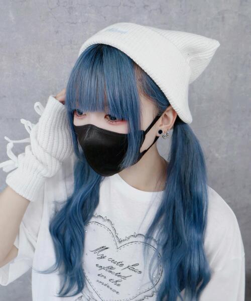 Whinny（ホワイニー）の「Whinny/《予約受付中★》くつろぎねこパンチ帽（ニットキャップ/ビーニー・レディース・ホワイト/ブラック/グレー・FREE）」の8枚目の写真