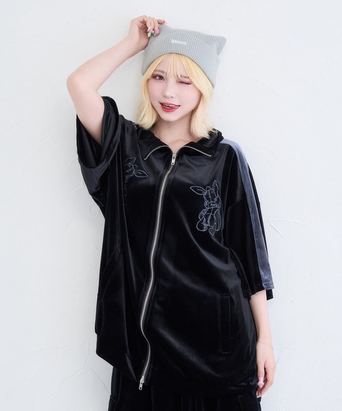 Whinny（ホワイニー）の「Whinny/《予約受付中★》くつろぎねこパンチ帽（ニットキャップ/ビーニー・レディース・ホワイト/ブラック/グレー・FREE）」の14枚目の写真